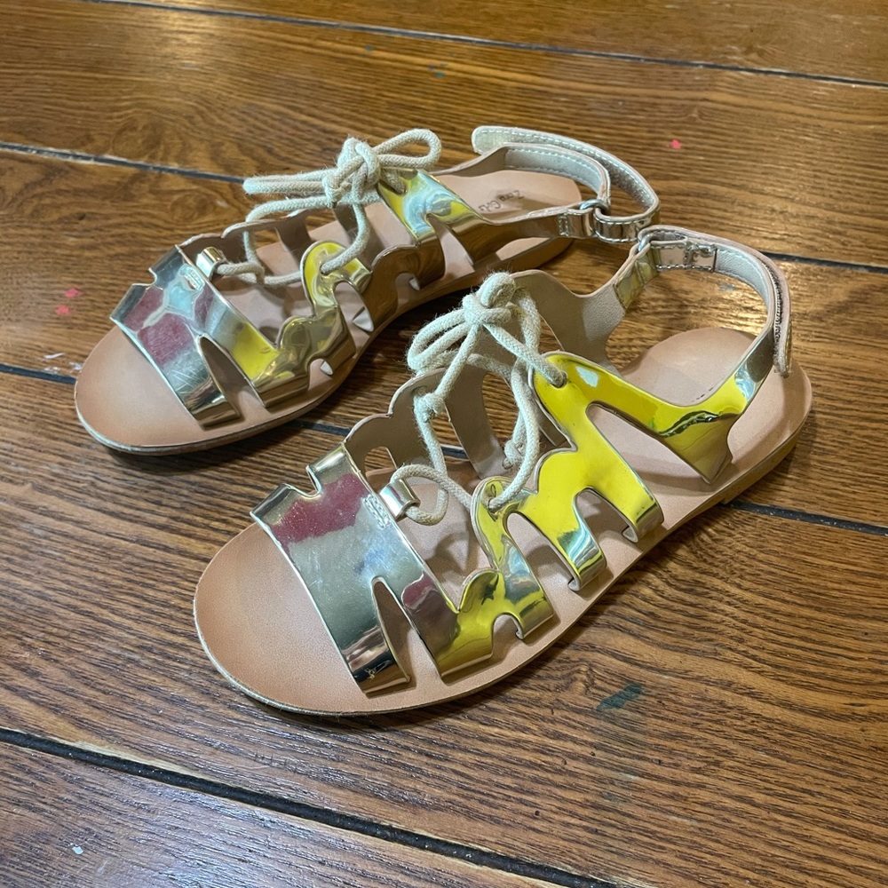 Zara Girls Gold Gladiator Sandals